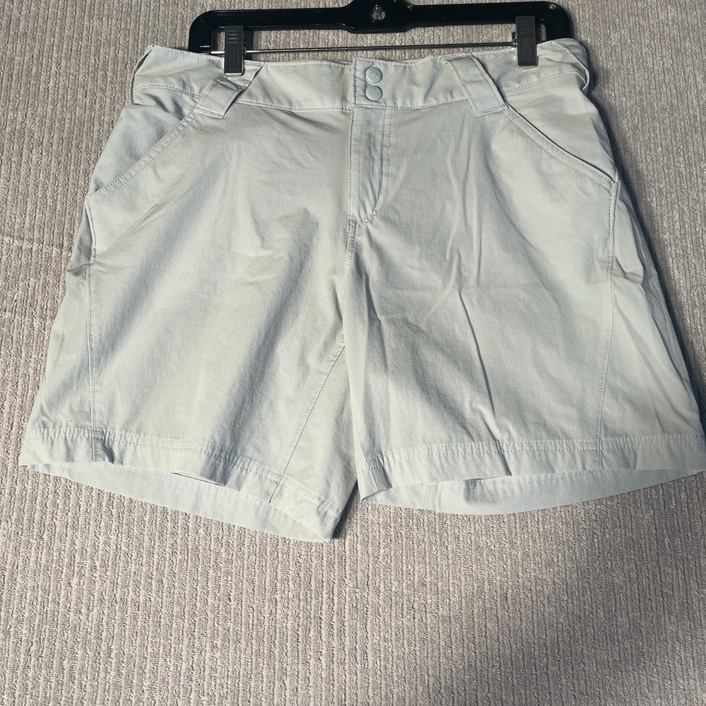 Columbia PFG Shorts‎ Women's 10 Light Gray 7" Inseam Nylon Outdoor Fishing Chino